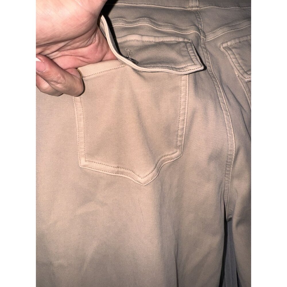 SPANX xl Tan Wide-Leg Cropped Pants Button Pockets For Women - Picture 4 of 8